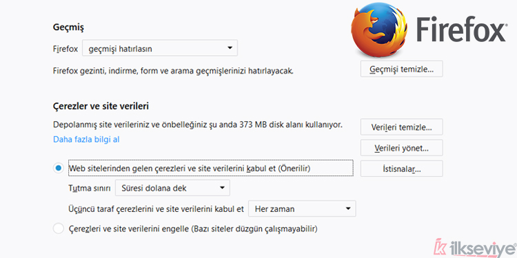 Firefox Çerez Etkinleştirme